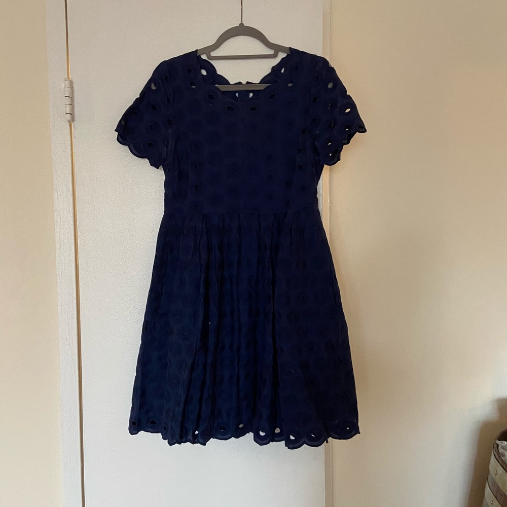 Jcrew Navy eyelet dress